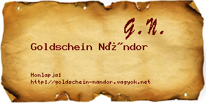 Goldschein Nándor névjegykártya